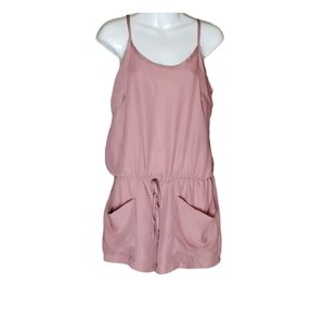 Papaya rose blush pink colored romper size L spaghetti strap